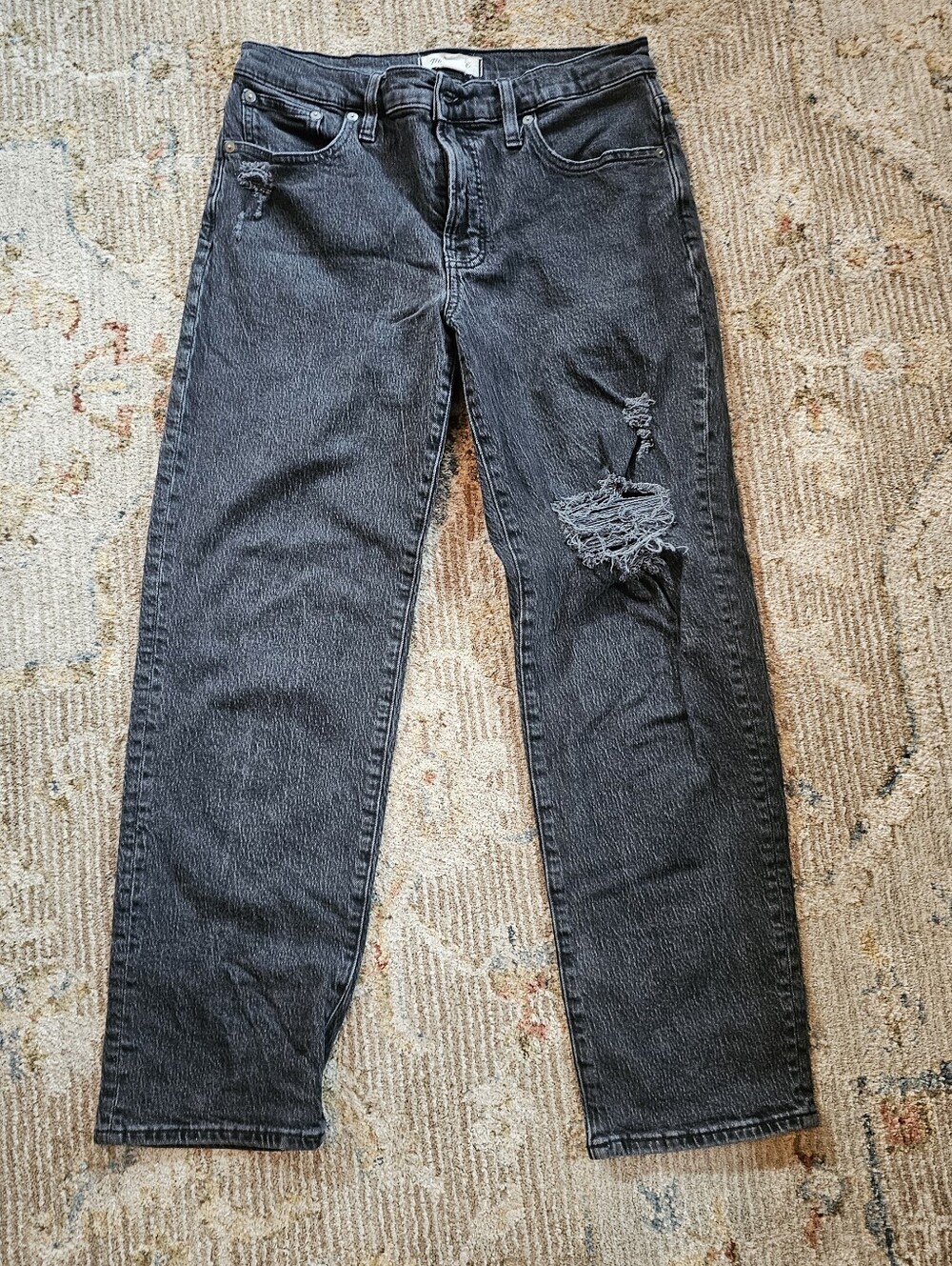 Madewell Distressed, Midrise, Perfect Vintage Straight Jean Sz 29 With 28" Insea